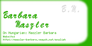 barbara maszler business card